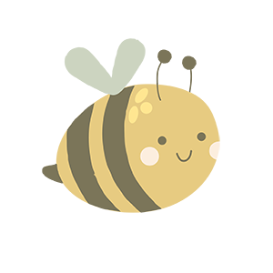 Süße Biene als verspielte Illustration im mamila Eltern-Kind-Café in Bretzfeld – gestaltet von juleclear – Foto & Design