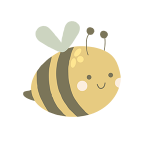 Süße Biene als verspielte Illustration im mamila Eltern-Kind-Café in Bretzfeld – gestaltet von juleclear – Foto & Design